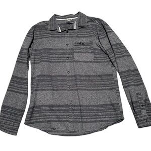 Ocean Current Mens Flannel Shirt Gray striped size XL